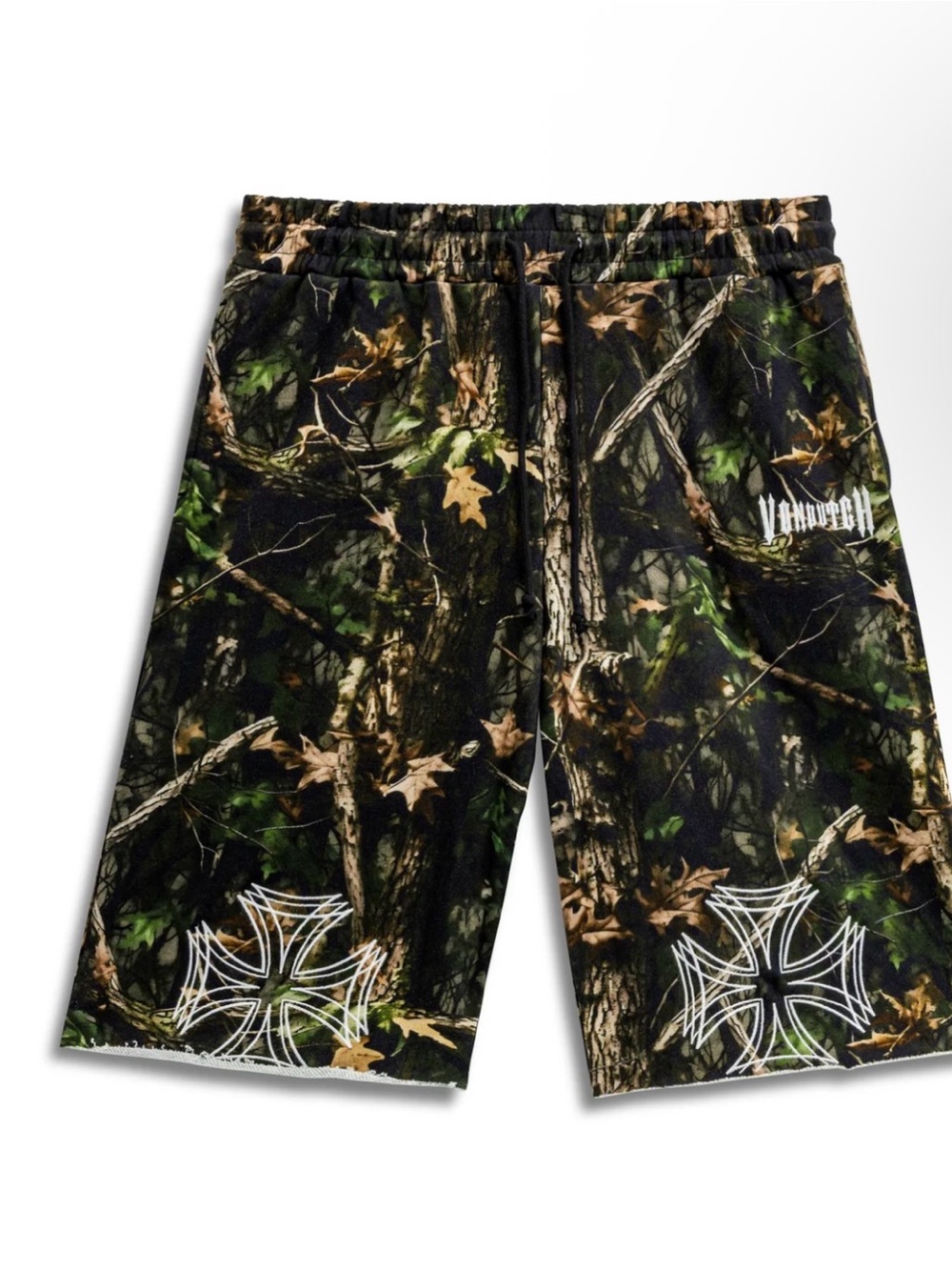 Von Dutch Men's Tree Camo Shorts in Black/Green/Brown